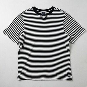 Good Man Brand T-Shirt Mens XL Black White Striped Notched V-Neck Cotton